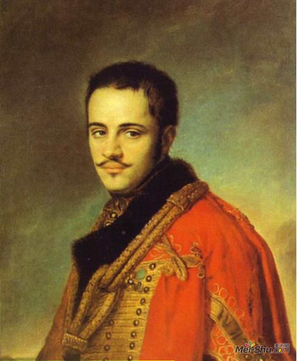 瓦西里·特罗平宁(Vasily Tropinin)高清作品《Portrait of N. N. Rayevsky Jr》