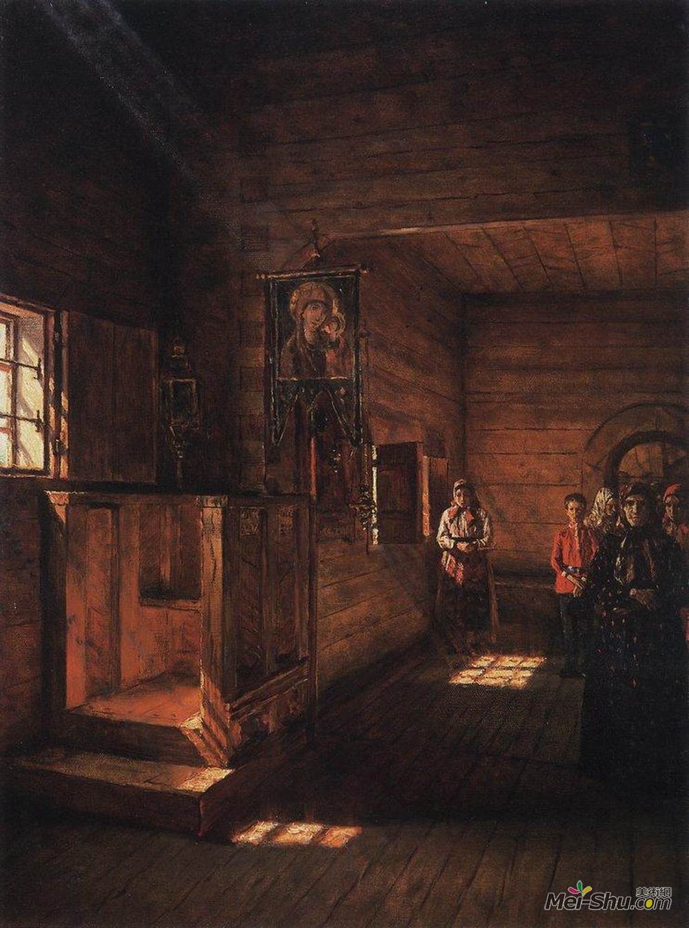 瓦西里·维列什查金(Vasily Vereshchagin)高清作品《圣约翰教堂的内部》