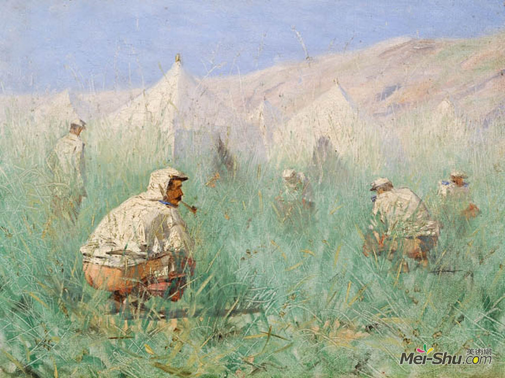瓦西里·维列什查金(Vasily Vereshchagin)高清作品《突厥斯坦俄罗斯营》