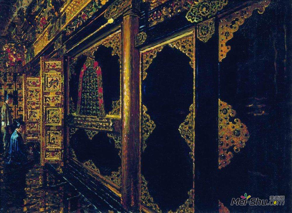 瓦西里·维列什查金(Vasily Vereshchagin)高清作品《东京寺院》