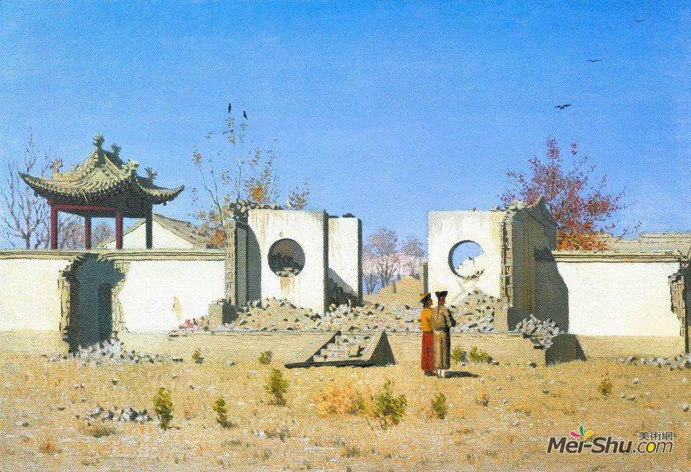 瓦西里·维列什查金(Vasily Vereshchagin)高清作品《中国神庙的废墟。阿肯特》