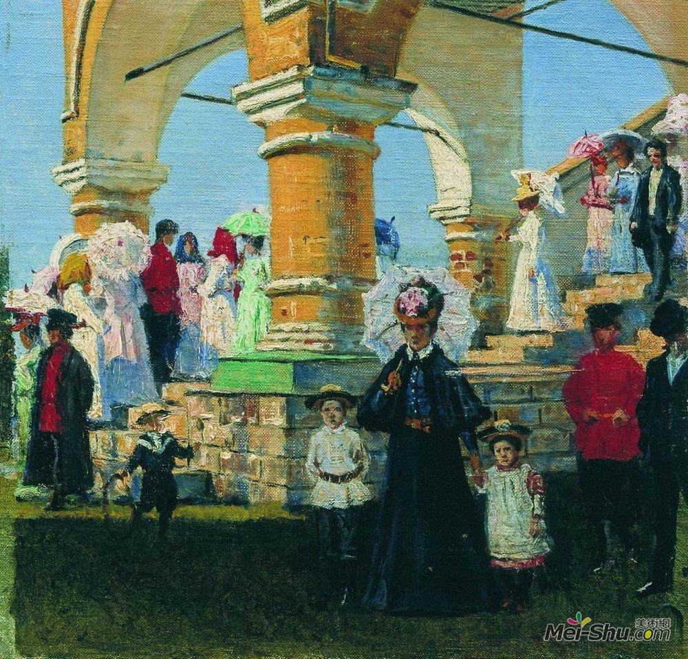 瓦西里·维列什查金(Vasily Vereshchagin)高清作品《三位一体星期日。科洛姆纳村》
