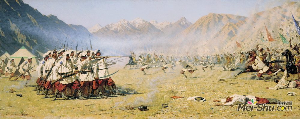 瓦西里·维列什查金(Vasily Vereshchagin)高清作品《意外攻击》