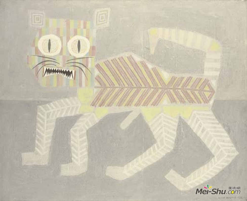 维克多·布罗纳(Victor Brauner)高清作品《智力迟钝和安培的大猫猫》