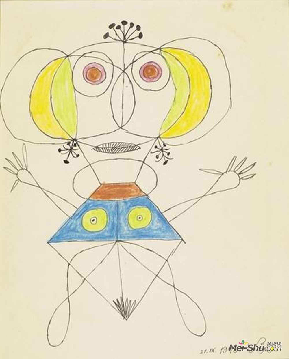 维克多·布罗纳(Victor Brauner)高清作品《Personnage hi&éroglyphe》