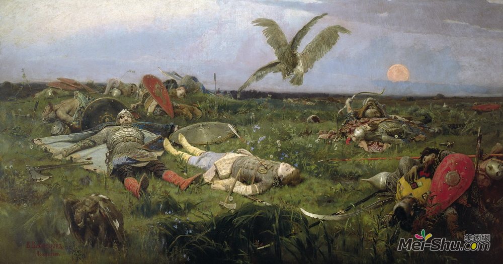 维克托·米哈伊洛维奇·瓦斯涅佐夫(Viktor Vasnetsov)高清作品《After Prince Igor`s Battle with the Polovtsy》
