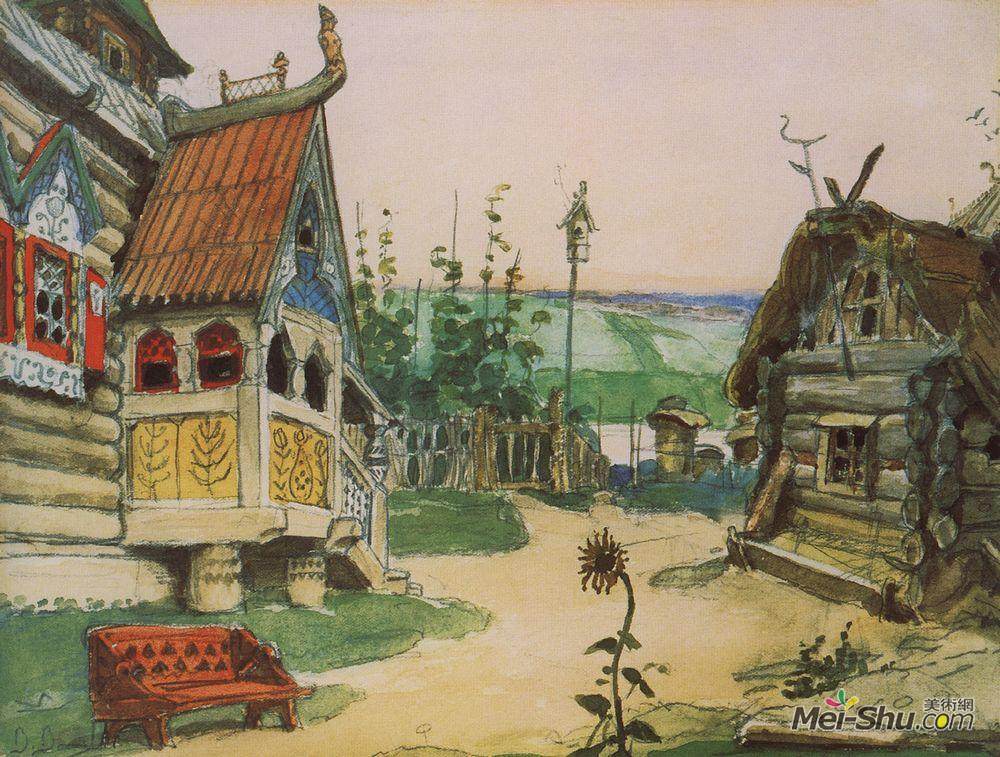 维克托·米哈伊洛维奇·瓦斯涅佐夫(Viktor Vasnetsov)高清作品《Nina Slobodka Berendeevka》