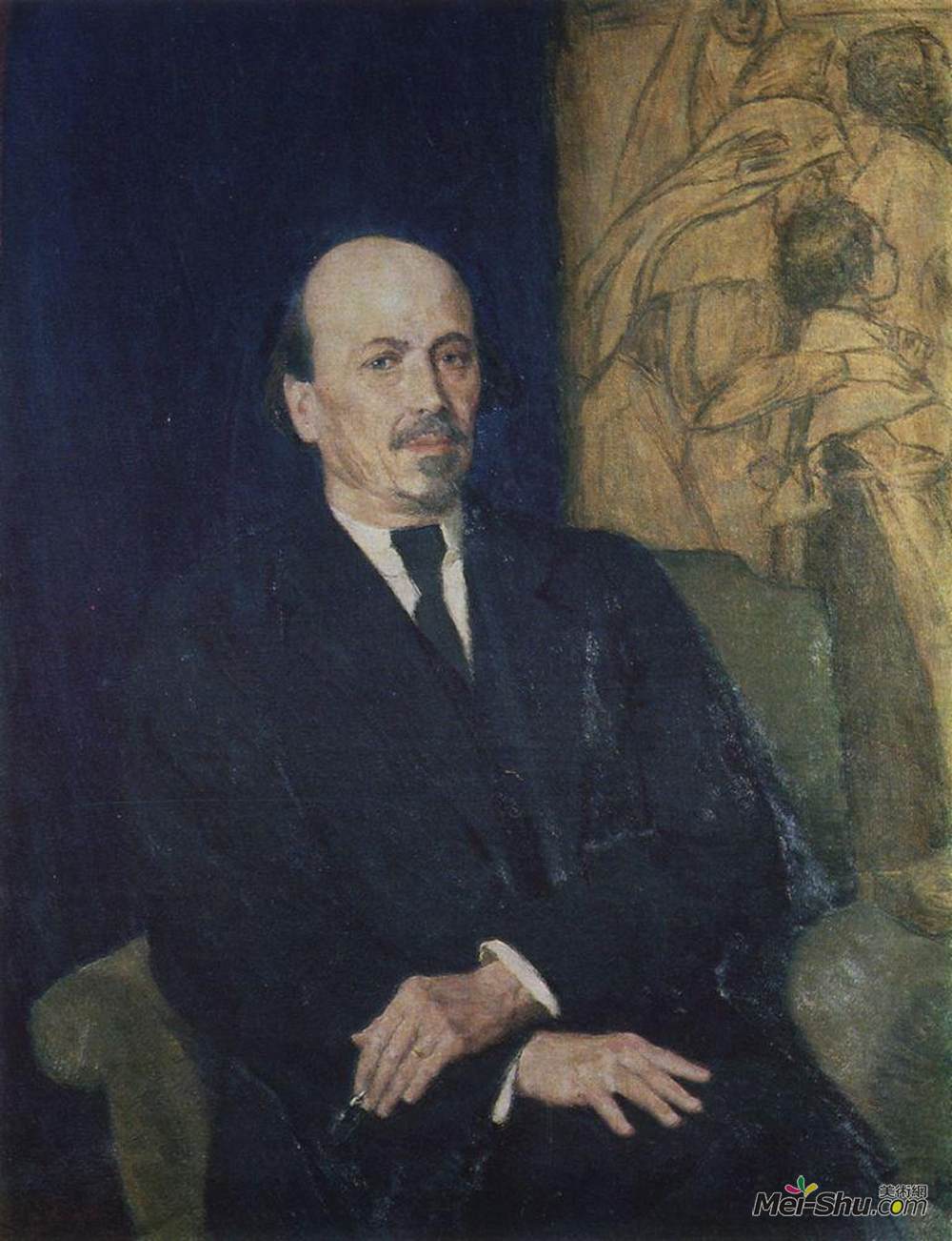 维克托·米哈伊洛维奇·瓦斯涅佐夫(Viktor Vasnetsov)高清作品《米哈伊尔·涅斯特罗夫的肖像》