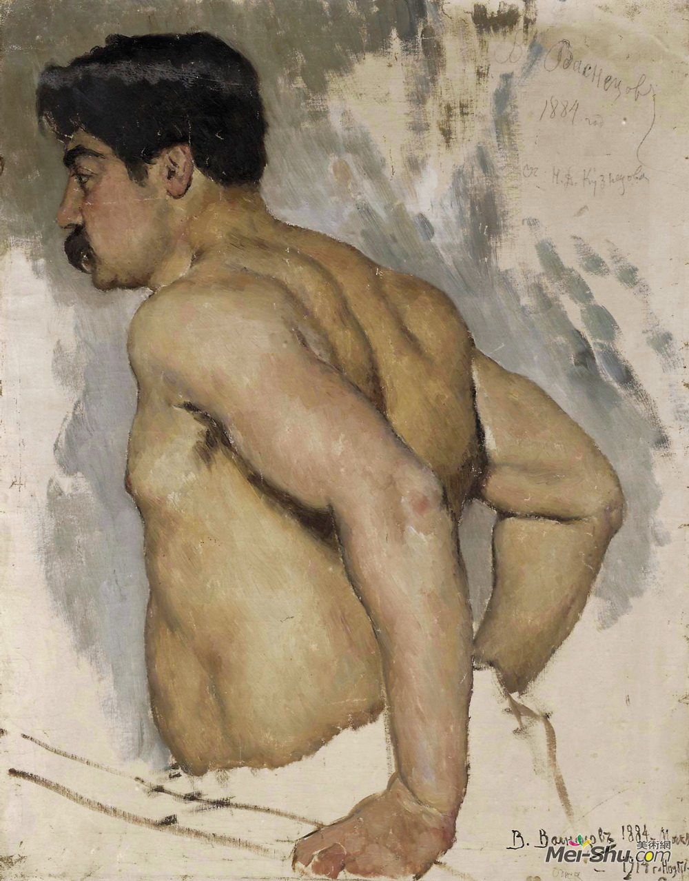 维克托·米哈伊洛维奇·瓦斯涅佐夫(Viktor Vasnetsov)高清作品《肖像艺术家尼古拉库兹涅佐夫》