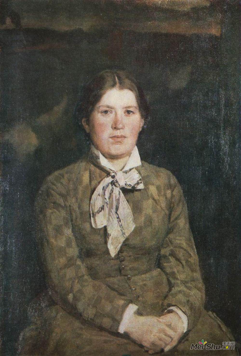 维克托·米哈伊洛维奇·瓦斯涅佐夫(Viktor Vasnetsov)高清作品《艺术家妻子的画像》