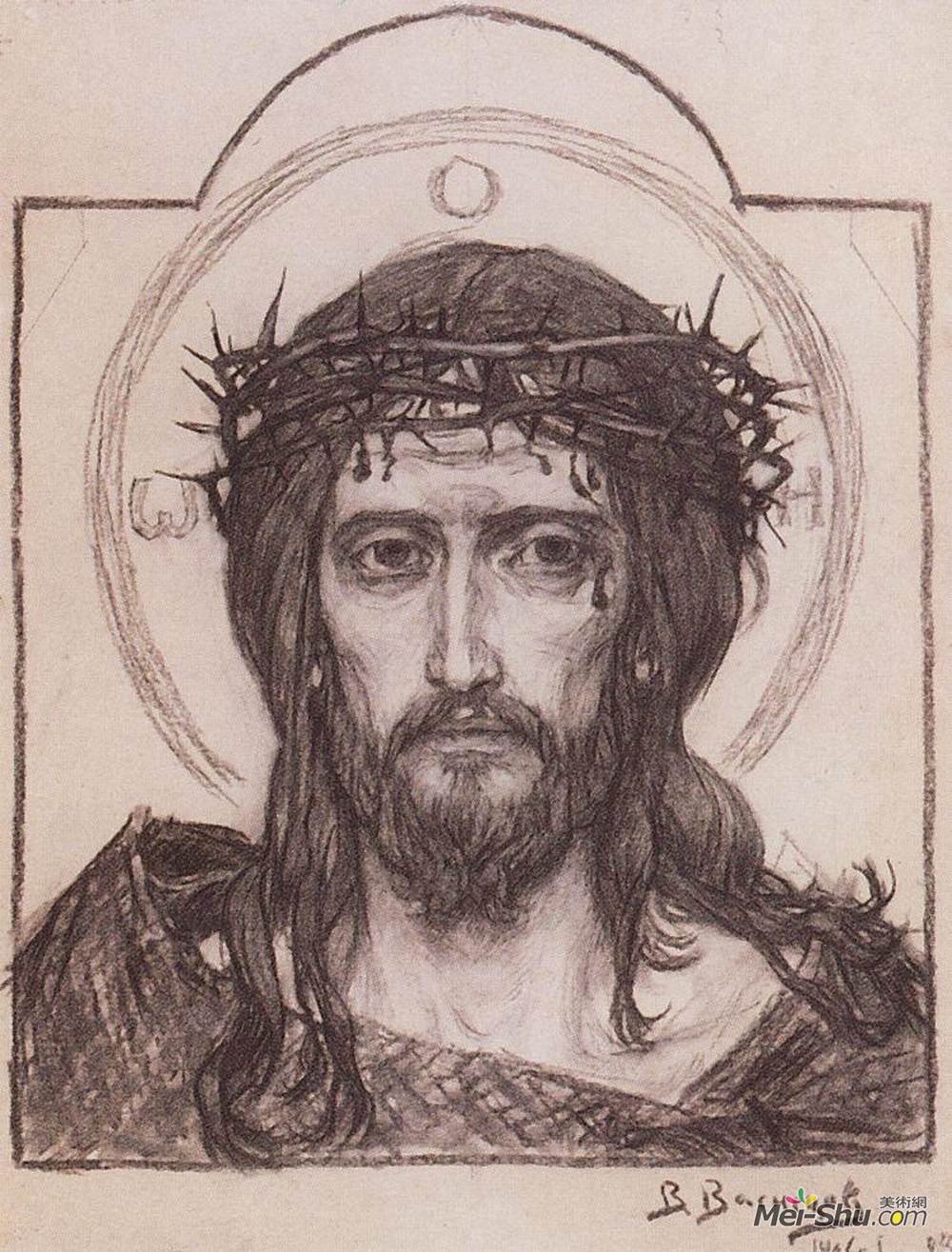 维克托·米哈伊洛维奇·瓦斯涅佐夫(Viktor Vasnetsov)高清作品《荆棘之主救世主》