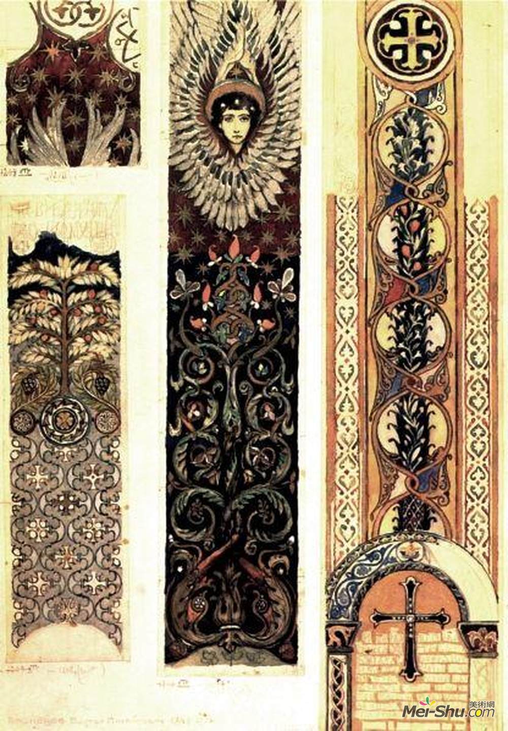 维克托·米哈伊洛维奇·瓦斯涅佐夫(Viktor Vasnetsov)高清作品《装饰草图画弗拉基米尔大教堂》