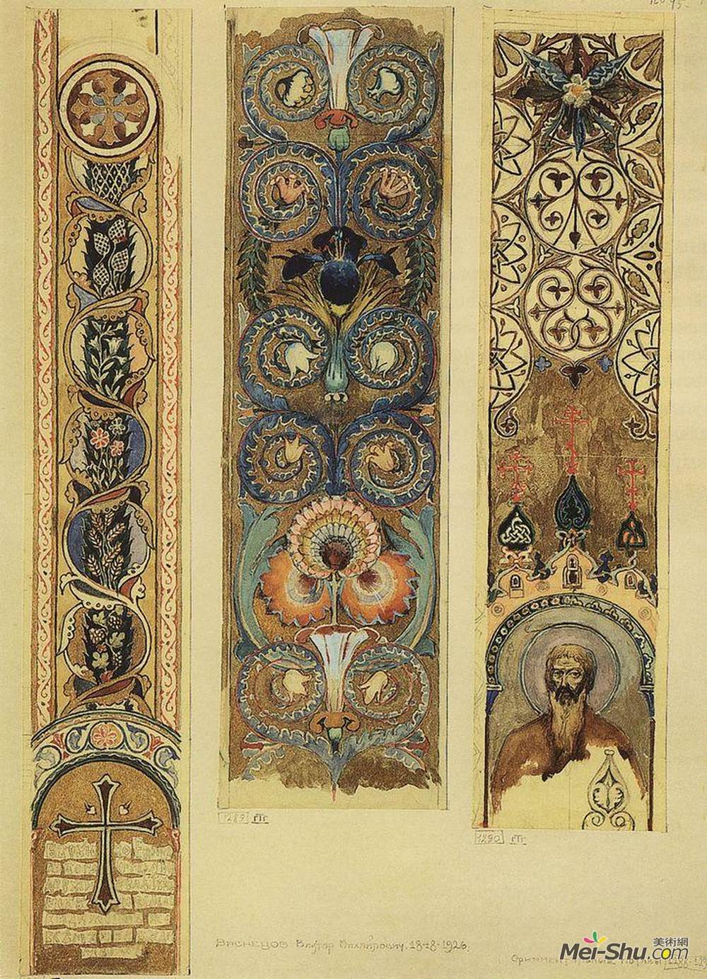 维克托·米哈伊洛维奇·瓦斯涅佐夫(Viktor Vasnetsov)高清作品《装饰草图画弗拉基米尔大教堂》