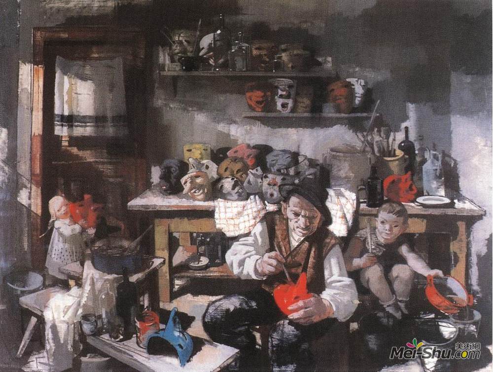 维尔莫什阿巴-诺瓦克(Vilmos Aba-Novak)高清作品《面具制造者》