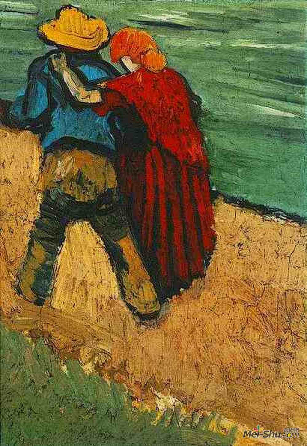 vincent van gogh文森特·梵高油画2564《两个恋人,阿尔(片段》