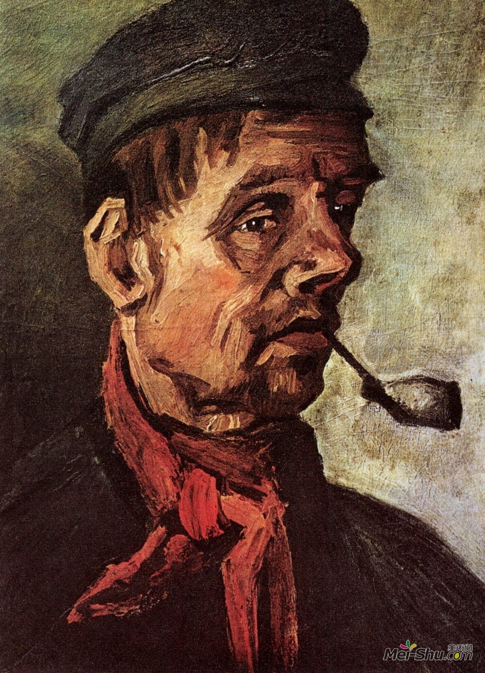 vincent van gogh文森特·梵高油画2304《带着烟斗的农民首领》文森特