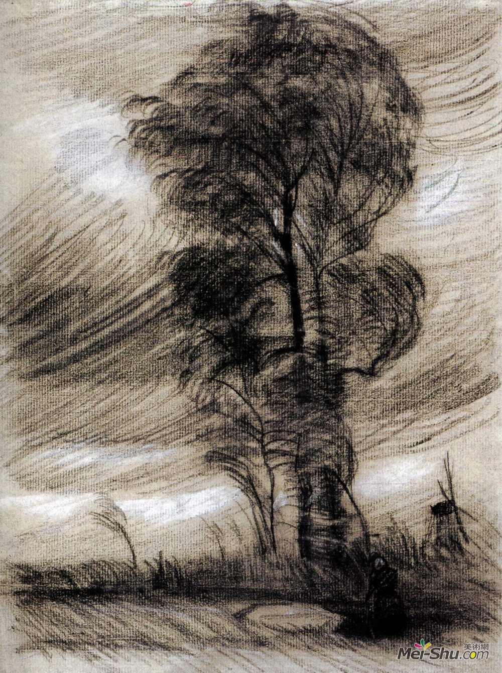 vincent van gogh文森特·梵高油画3691《暴风雨天气中的景观》文森特