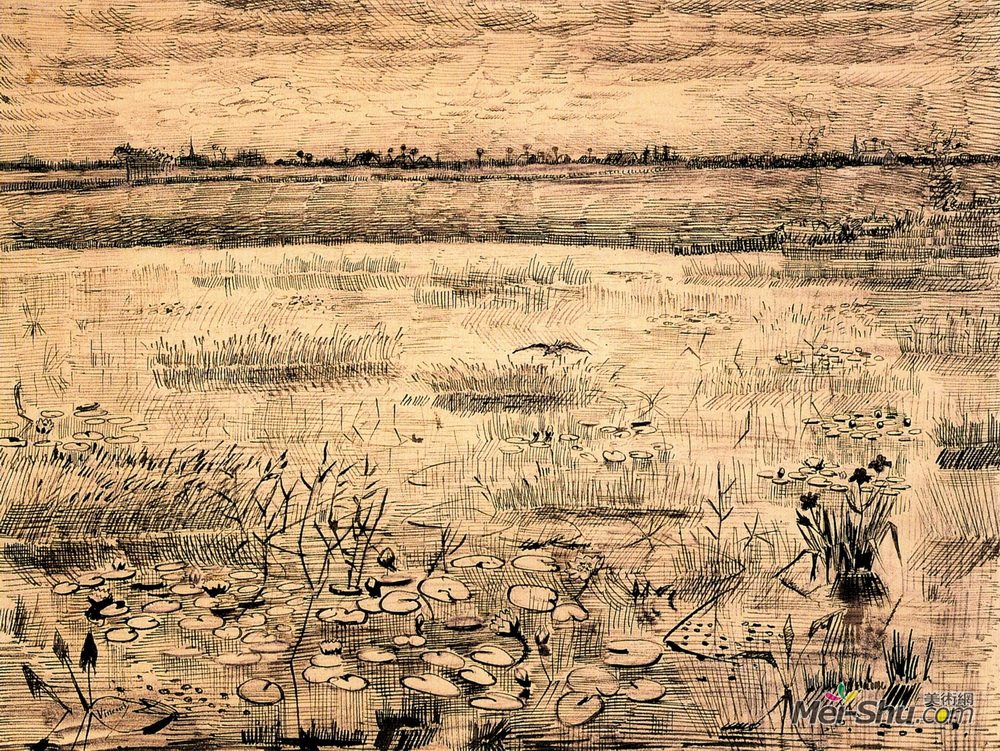 文森特·梵高(Vincent van Gogh)高清作品《水洼湿地》