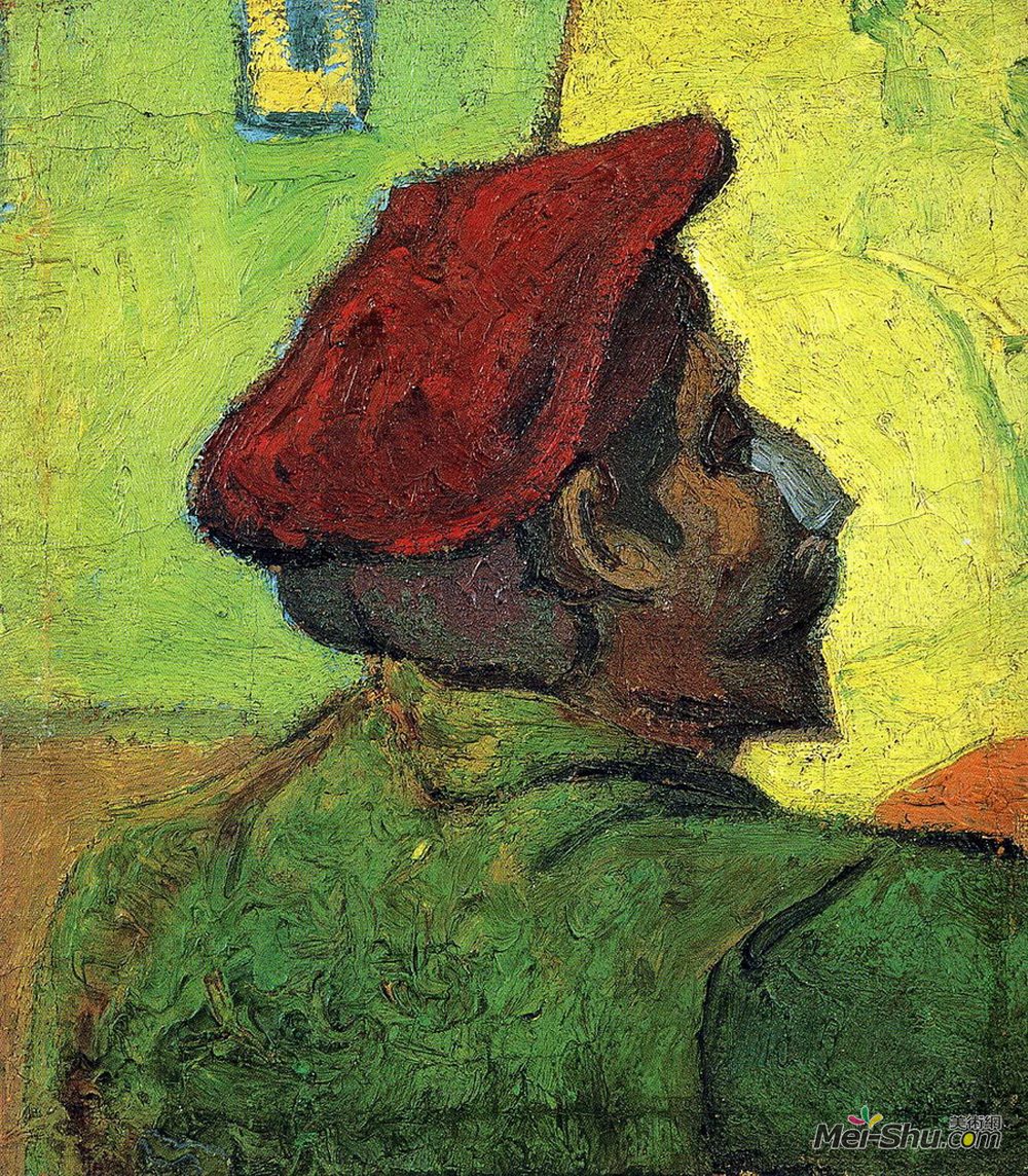 文森特·梵高(Vincent van Gogh)高清作品《保罗·高更（红贝雷帽中的男人）》