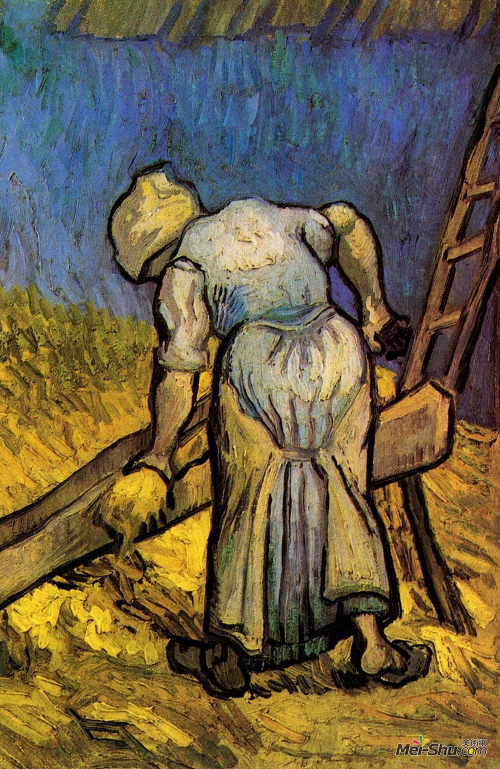 vincent van gogh文森特·梵高油画7509《谷子割草后的农妇》文森特·