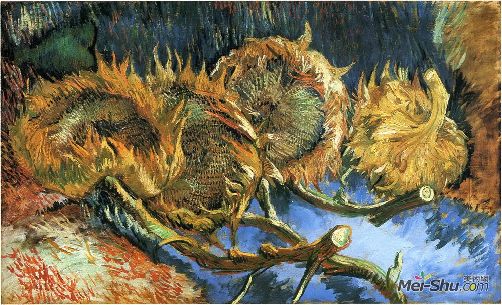 四朵向日葵的静物文森特梵高vincentvangogh高清作品欣赏