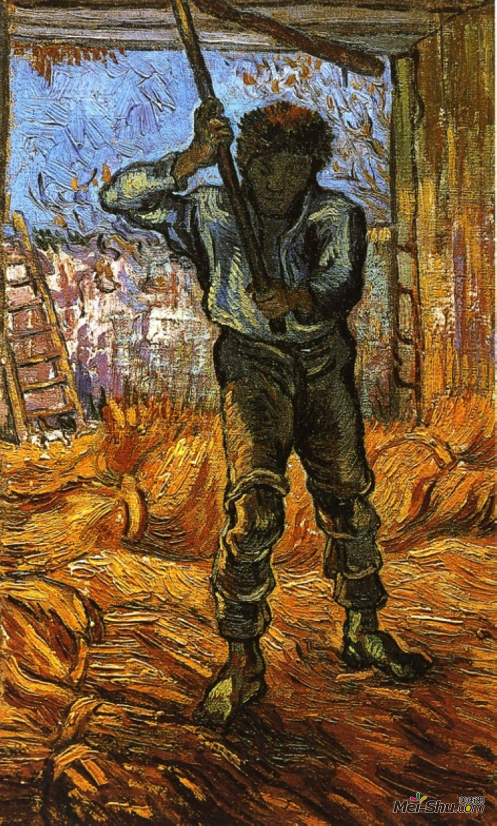 《脱粒机(小米后)》文森特·梵高(vincent van gogh)高清作品欣赏