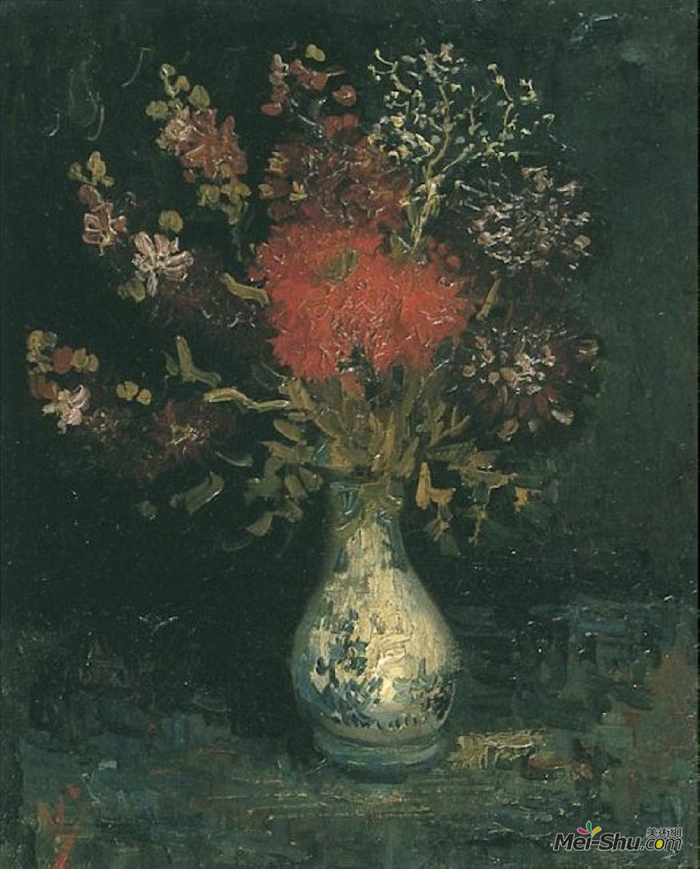 用鲜花的花瓶文森特梵高vincentvangogh高清作品欣赏