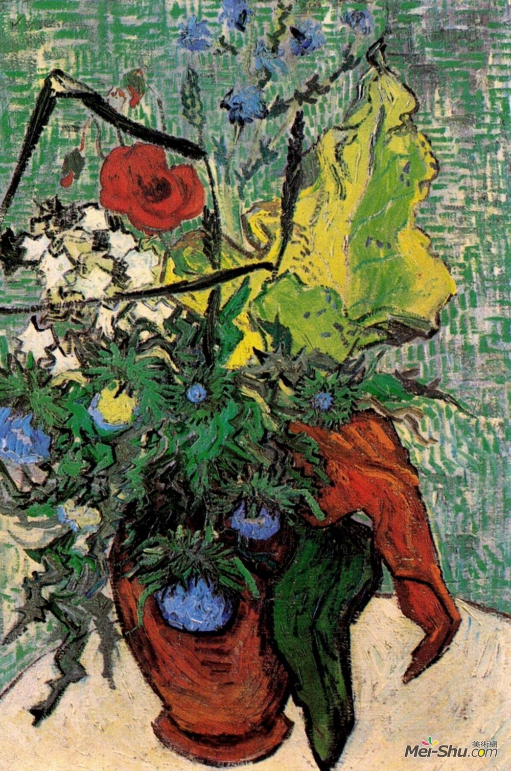 花瓶里的野花和蓟文森特梵高vincentvangogh高清作品欣赏