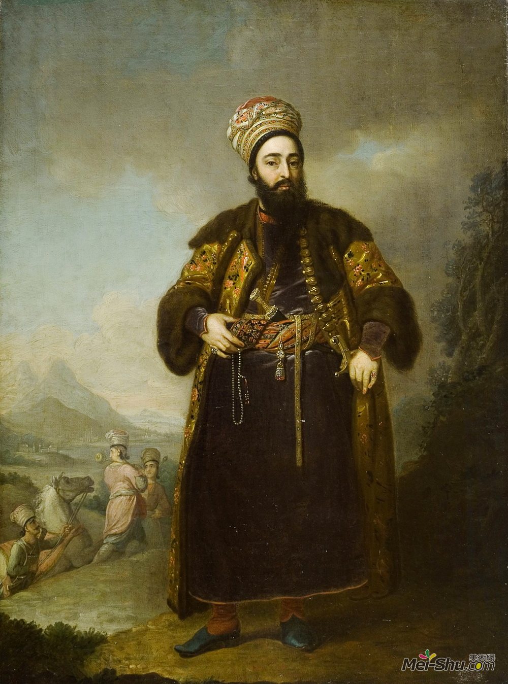 弗拉基米尔博罗维科夫斯基(Vladimir Borovikovsky)高清作品《Portrait of Murtaza Kuli Khan, brother of Aga Mahommed, the》