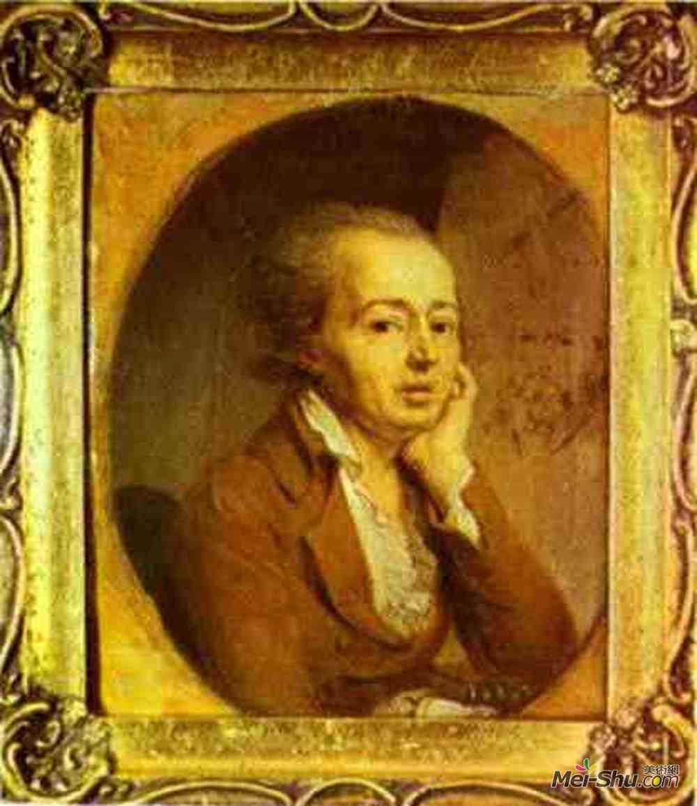 弗拉基米尔博罗维科夫斯基(Vladimir Borovikovsky)高清作品《艺术家德米特里莱维茨基的肖像》