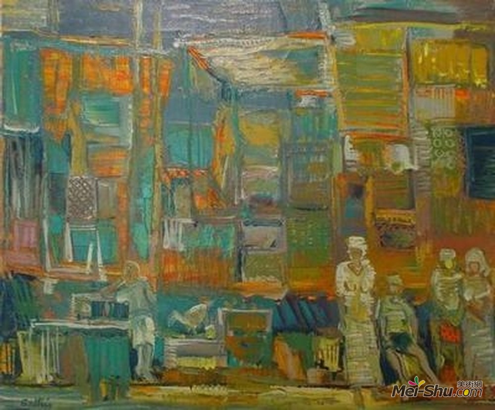瓦尔特·巴蒂斯(Walter Battiss)高清作品《街头涂鸦现场》