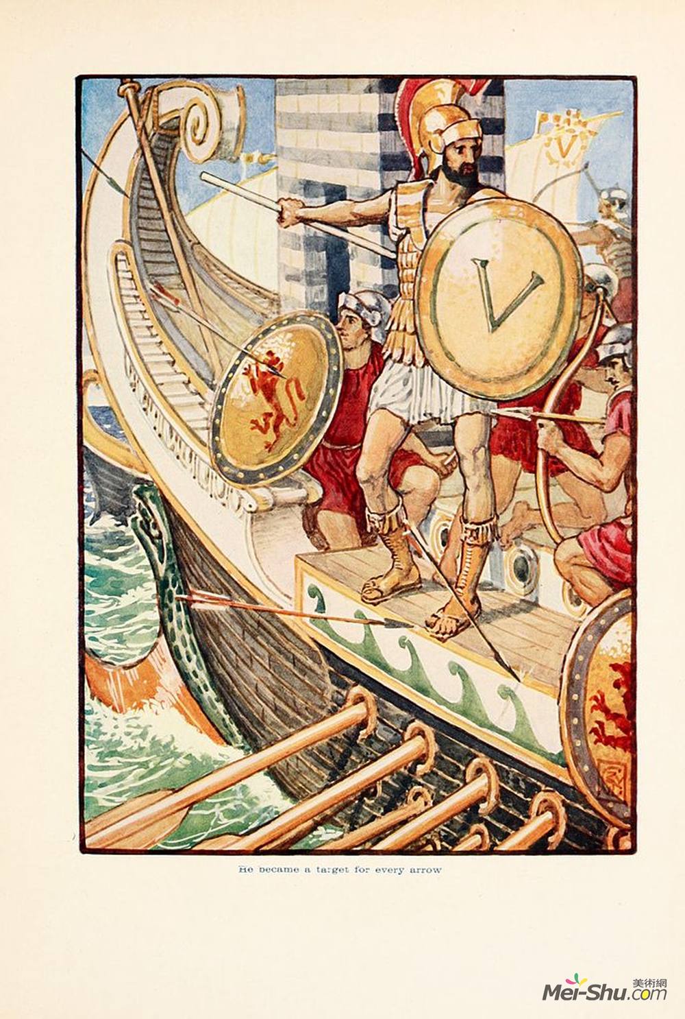 沃尔特·克兰(Walter Crane)高清作品《他成为每一支箭的目标》