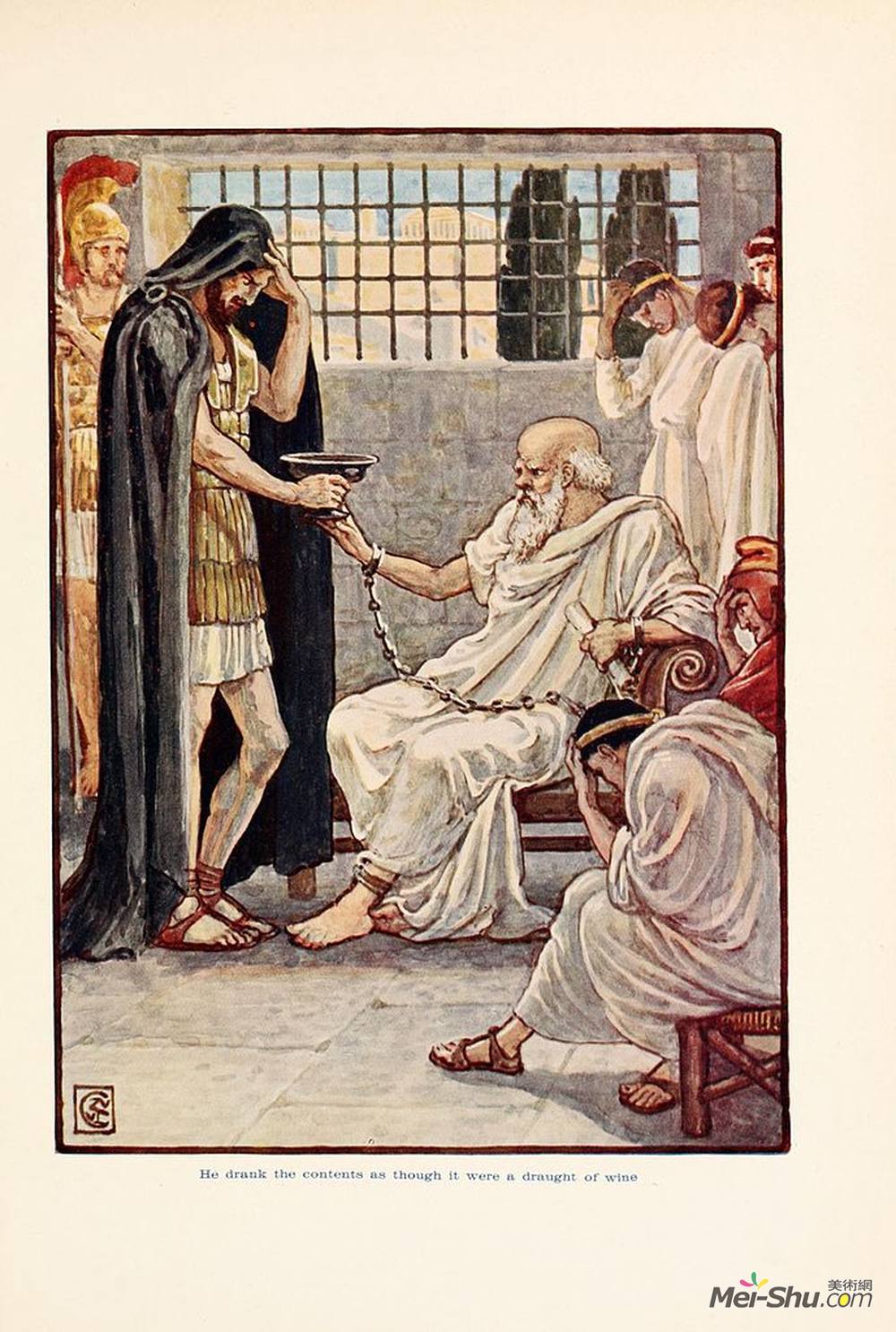 沃尔特·克兰(Walter Crane)高清作品《他喝了一口酒，好像喝了一大口酒似的》