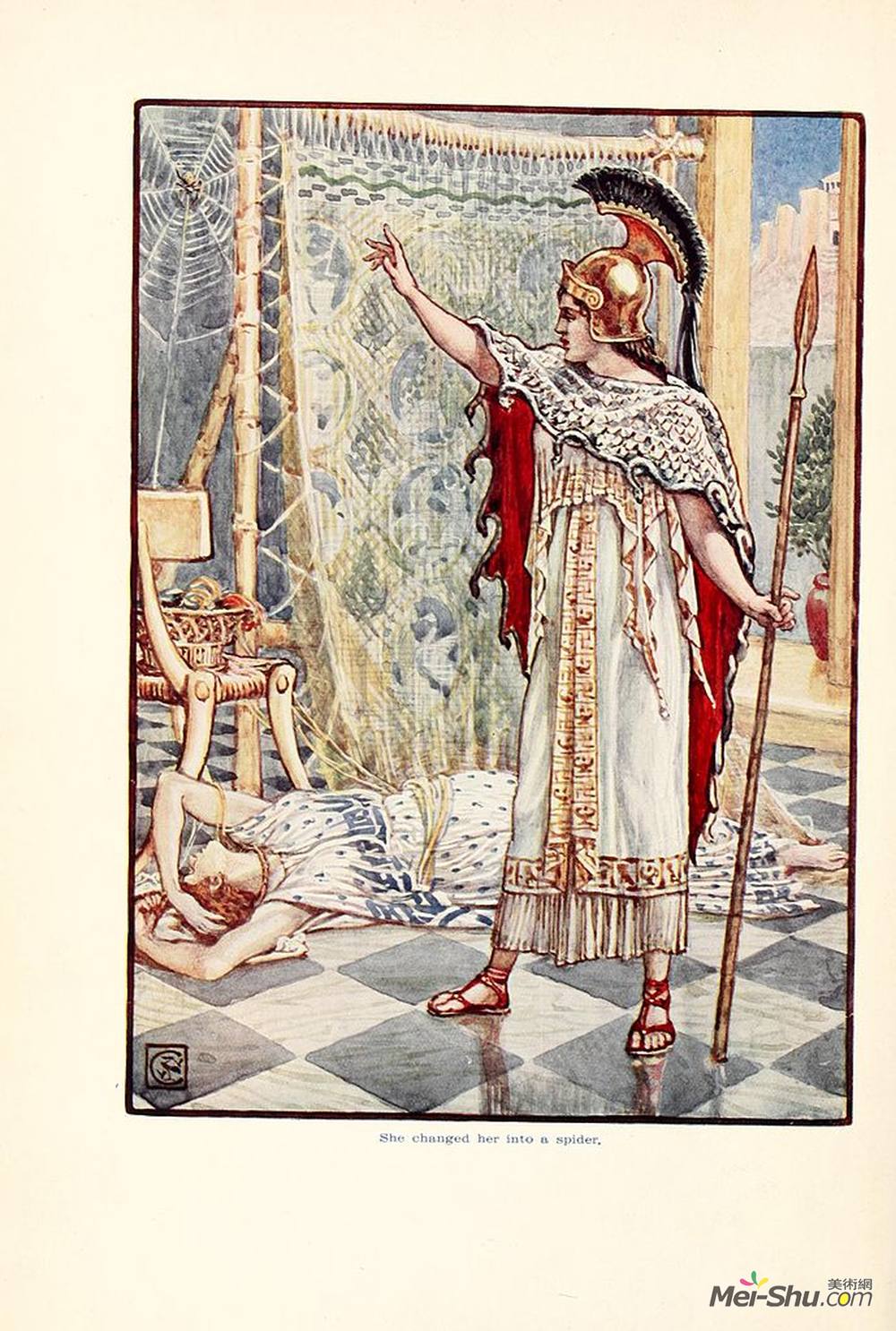 沃尔特·克兰(Walter Crane)高清作品《她把她变成了蜘蛛》