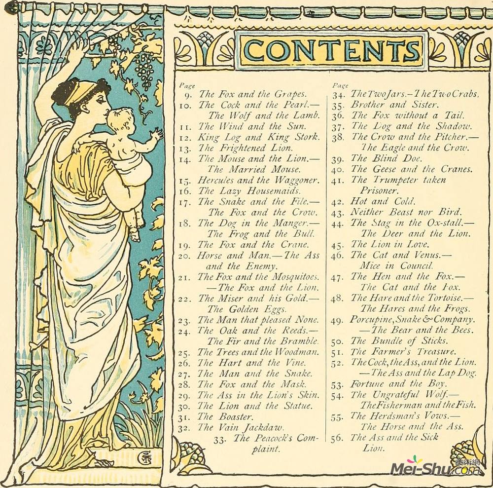 沃尔特·克兰(Walter Crane)高清作品《婴儿的伊索》
