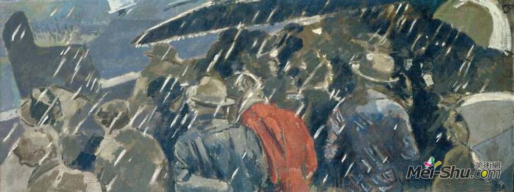 华特·席格(Walter Sickert)高清作品《埃尔哈特小姐的到来》