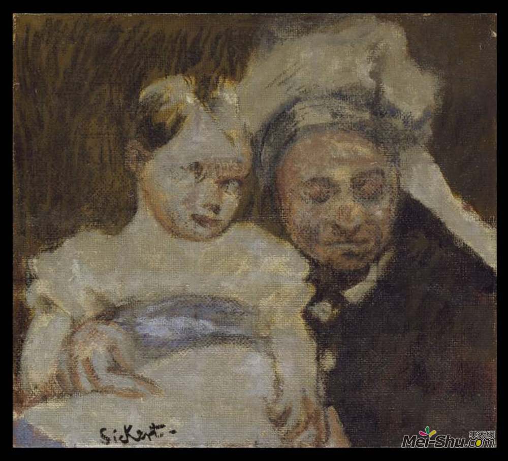华特·席格(Walter Sickert)高清作品《维多利亚女王和她的曾孙》