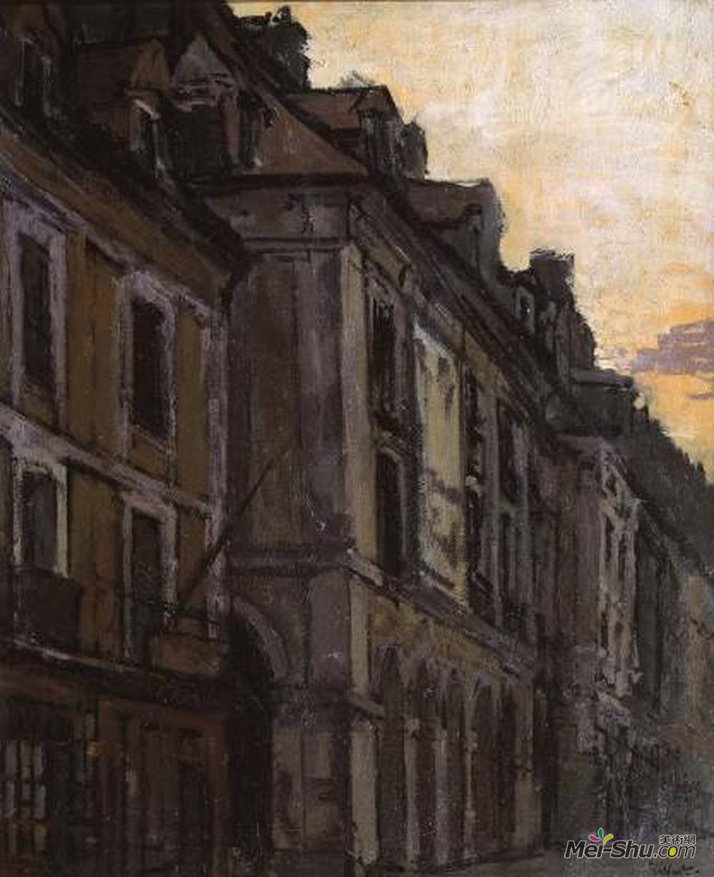 华特·席格(Walter Sickert)高清作品《迪耶普鱼店拱廊》