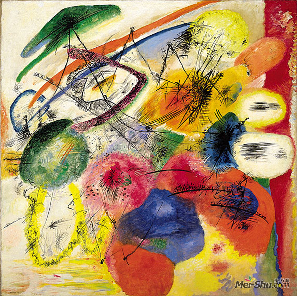 瓦西里·康定斯基(Wassily Kandinsky)高清作品《黑色笔画我》