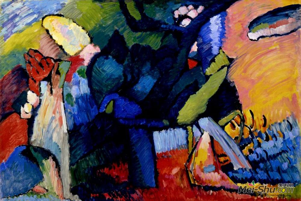 瓦西里·康定斯基(Wassily Kandinsky)高清作品《即兴4》