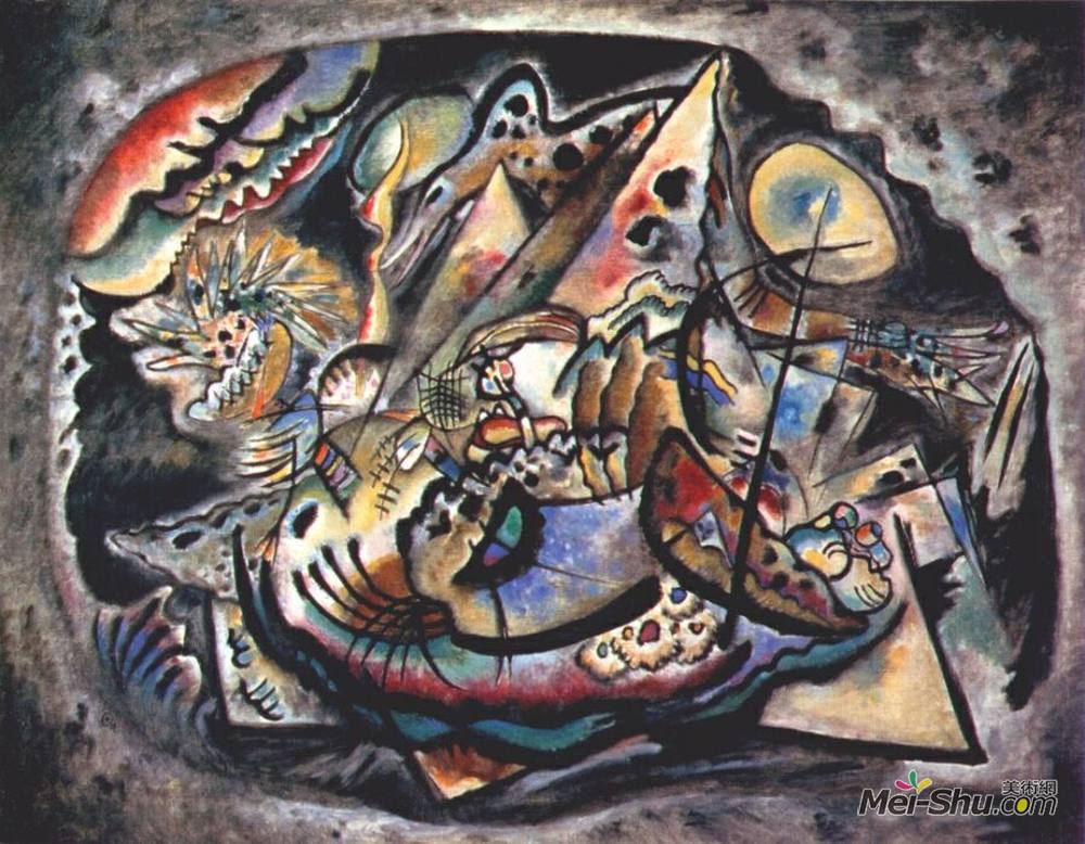 瓦西里·康定斯基(Wassily Kandinsky)高清作品《灰椭圆形》