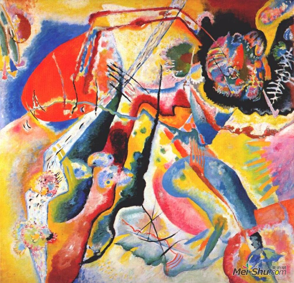 瓦西里·康定斯基(Wassily Kandinsky)高清作品《红斑绘画》