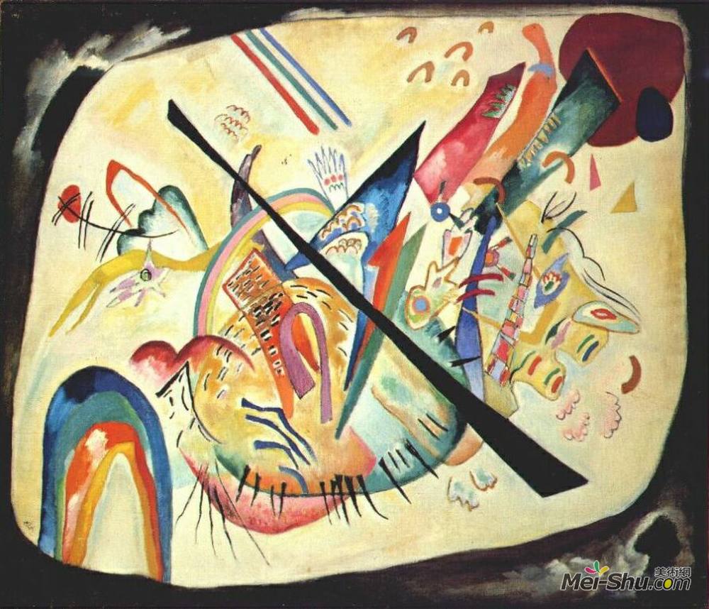 瓦西里·康定斯基(Wassily Kandinsky)高清作品《白色椭圆形》