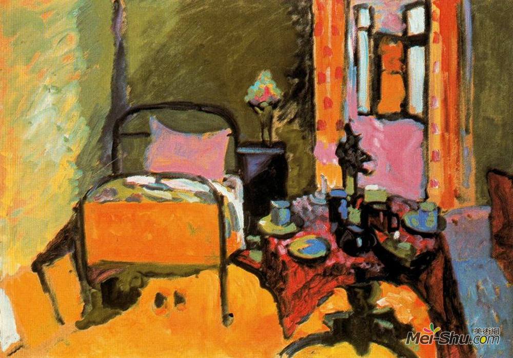 瓦西里·康定斯基(Wassily Kandinsky)高清作品《Bedroom in Aintmillerstrasse》