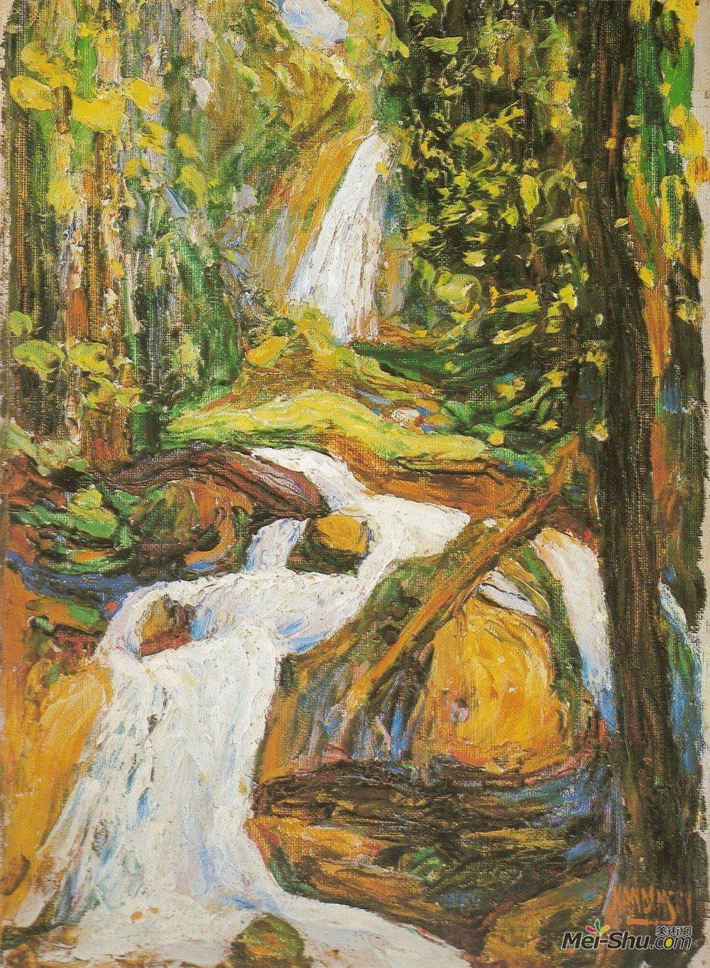 瓦西里·康定斯基(Wassily Kandinsky)高清作品《Kochel: Waterfall I》