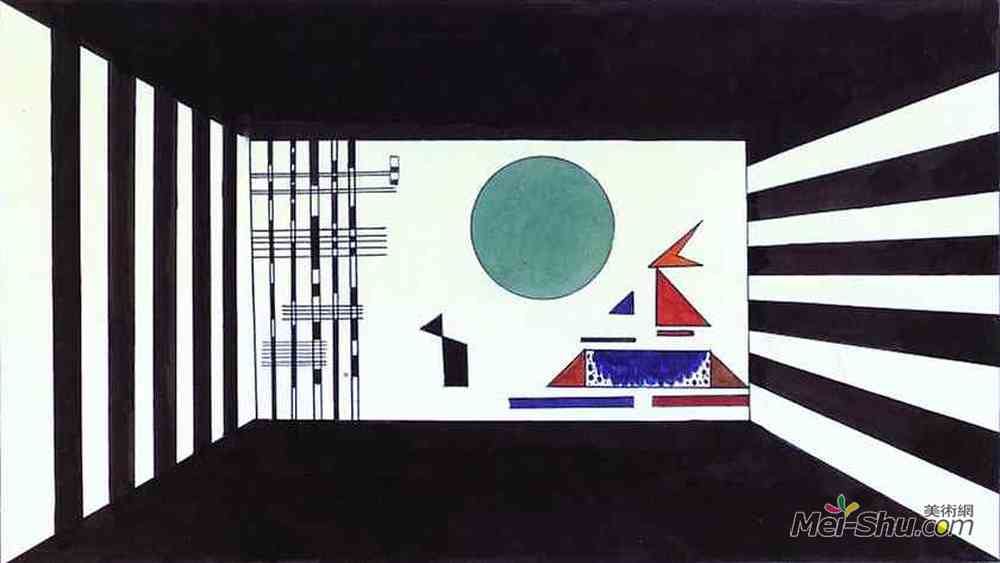 瓦西里·康定斯基(Wassily Kandinsky)高清作品《Picture II, Gnomus. (Stage set for Mussorgsky's Pict》