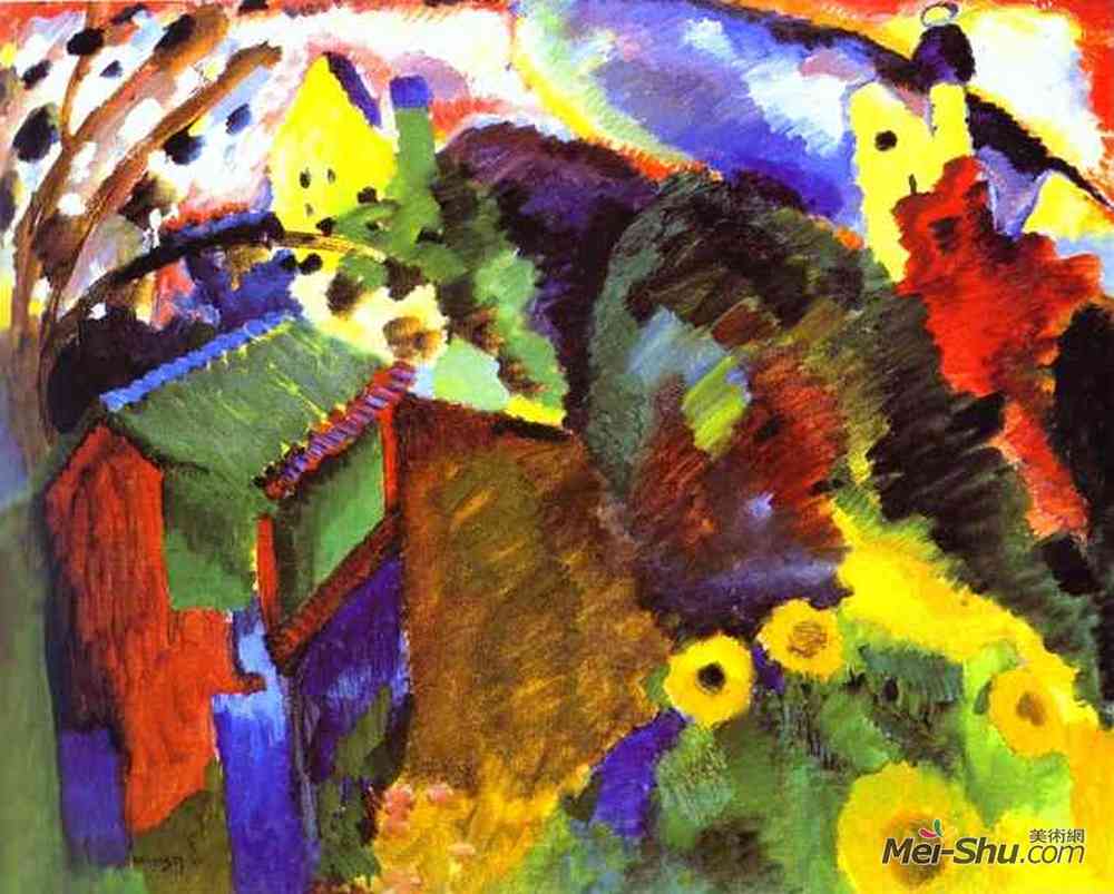 瓦西里·康定斯基(Wassily Kandinsky)高清作品《默诺花园》