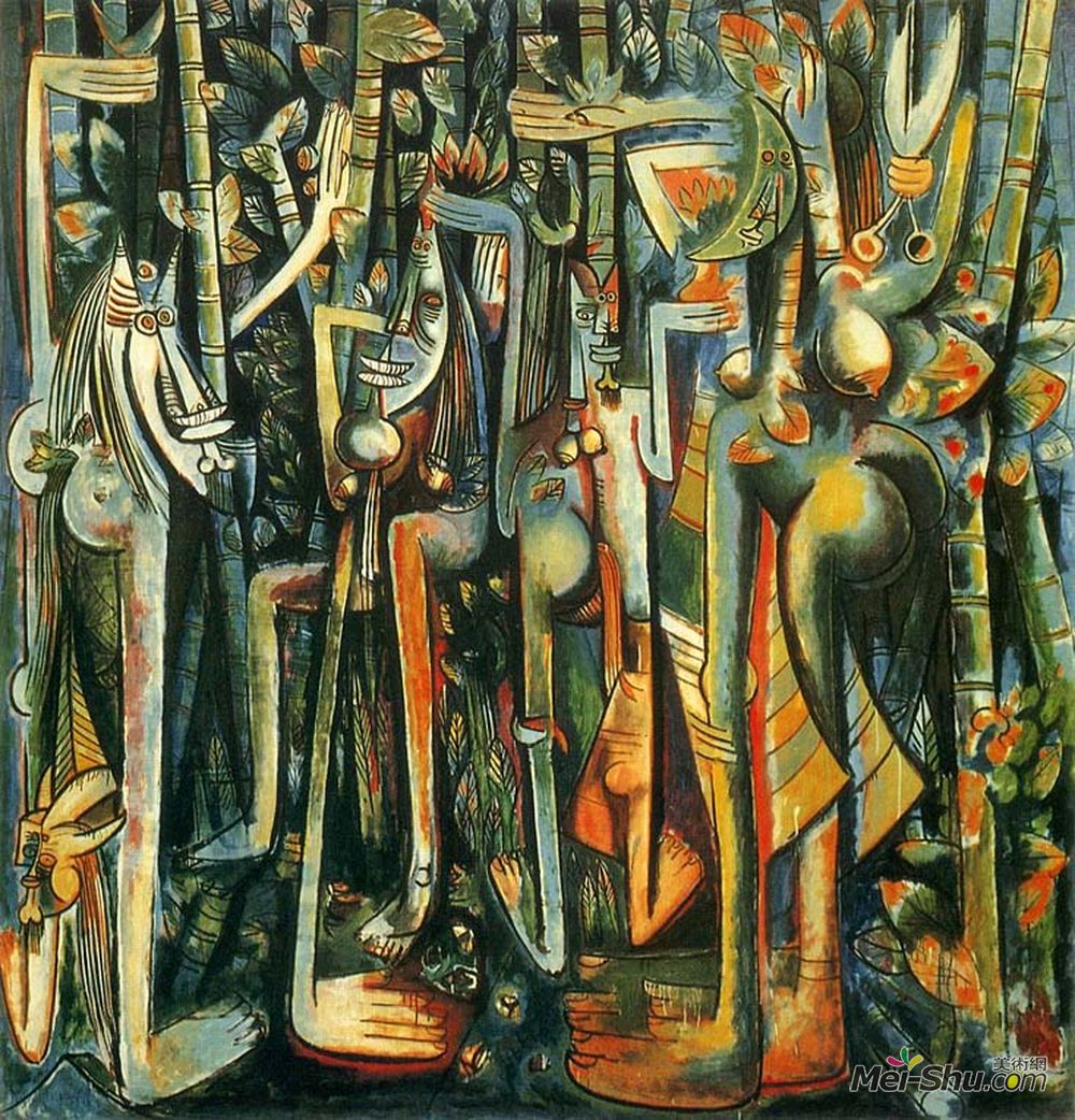 林飞龙(Wifredo Lam)高清作品《屠场》