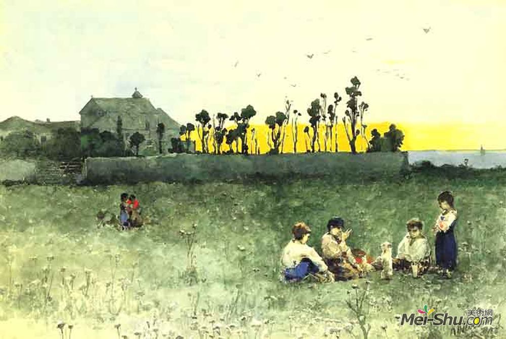 威廉·科塔宾斯基(Wilhelm Kotarbinski)高清作品《夕阳》