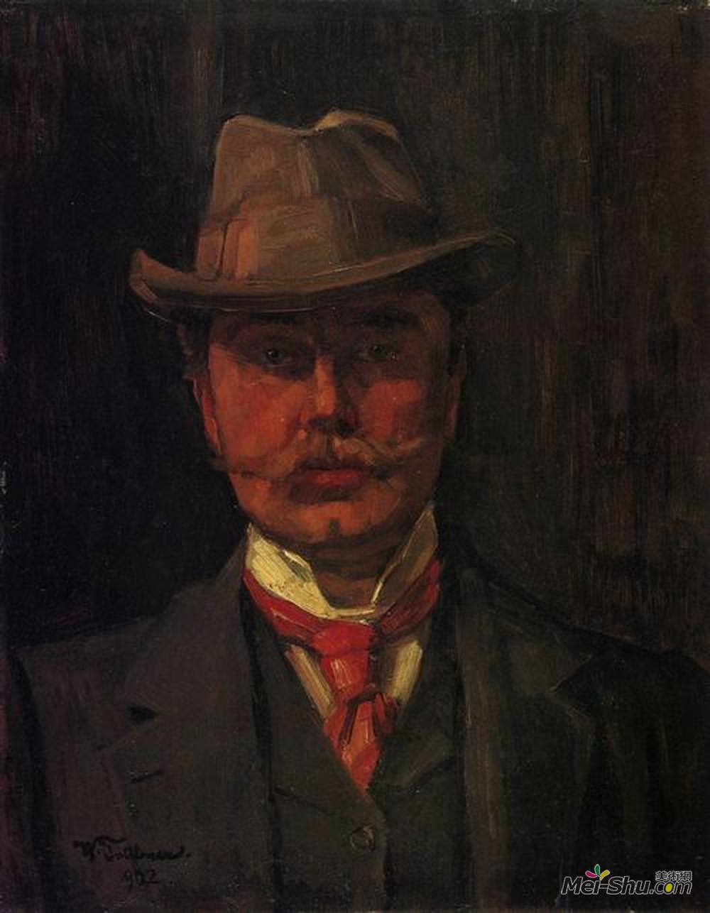 威廉·特鲁纳(Wilhelm Trubner)高清作品《自画像》